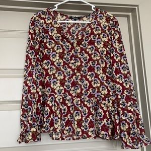 Madewell Floral Print Long Sleeve Top